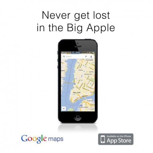 never get lost in the big apple, use google maps on iphone 
