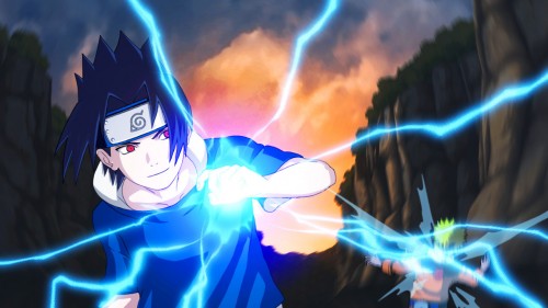 Uchiha Sasuke from Naruto with Chidori lightning powers