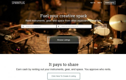 Sparkplug: Airbnb Clone That Helps Musicians Rent Out Gear. Story by pro speaker Igor Beuker. 